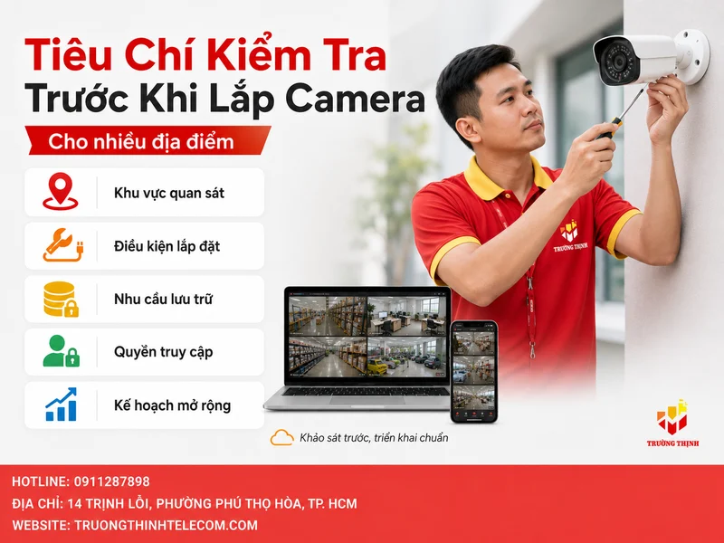 Những tiêu chí cần kiểm tra trước khi lắp camera cho nhiều địa điểm