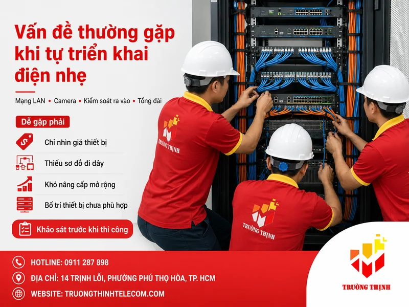 Những vấn đề thường gặp khi tự triển khai hệ thống điện nhẹ