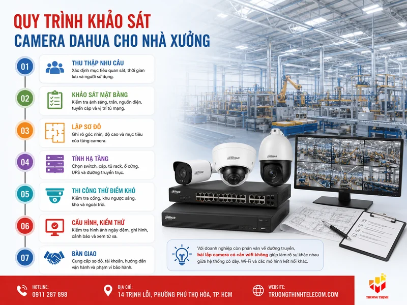 Quy trình khảo sát Camera Dahua cho nhà xưởng