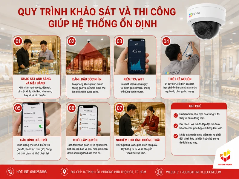 Quy trình khảo sát và thi công giúp hệ thống ổn định