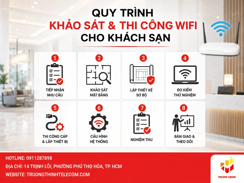 Quy trình khảo sát và thi công wifi cho khách sạn