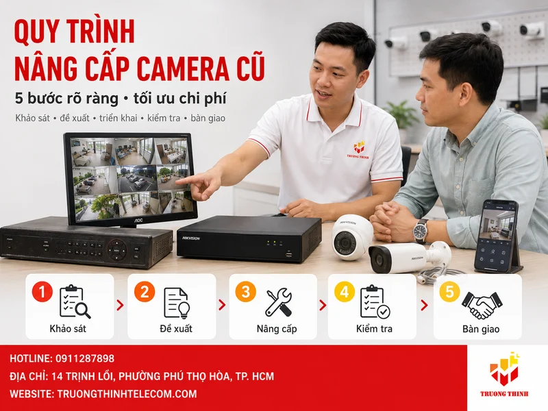Quy trình nâng cấp hệ thống camera cũ tại Trường Thịnh Telecom