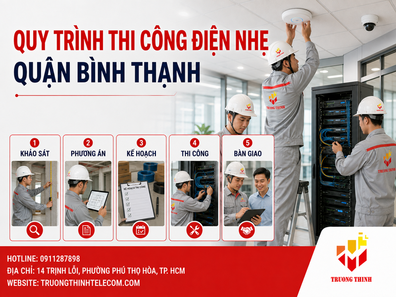Quy trình thi công điện nhẹ quận Bình Thạnh của Trường Thịnh Telecom