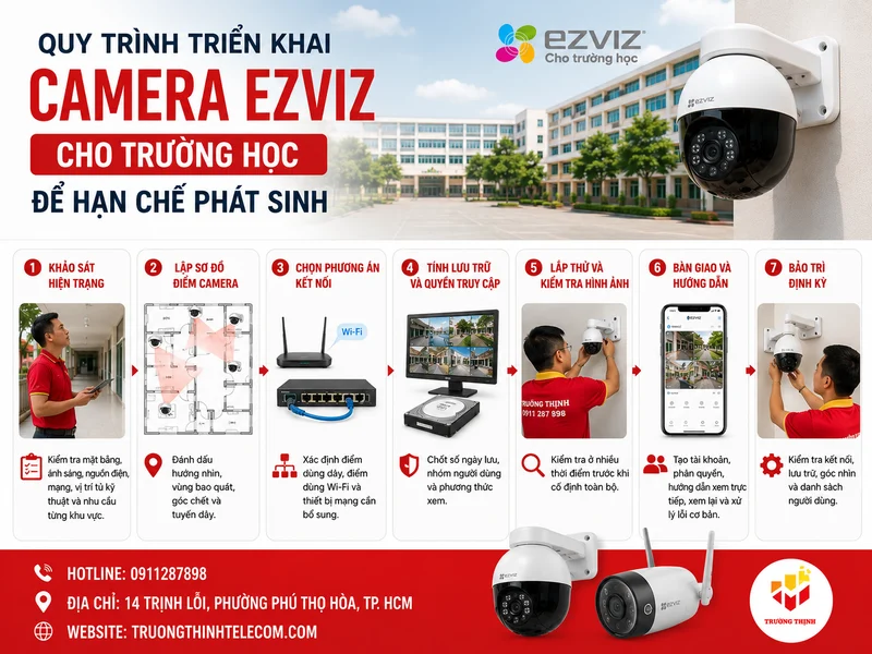 Quy trình triển khai Camera Ezviz cho trường học để hạn chế phát sinh