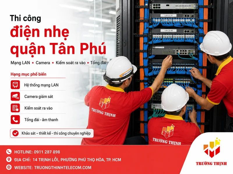Thi công điện nhẹ quận Tân Phú là gì và bao gồm những hạng mục nào?
