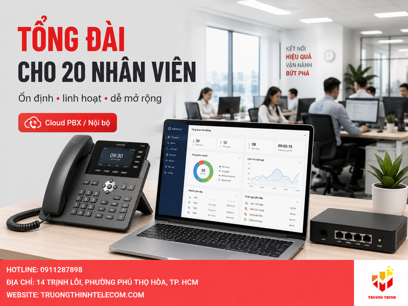 Tổng đài cho 20 nhân viên
