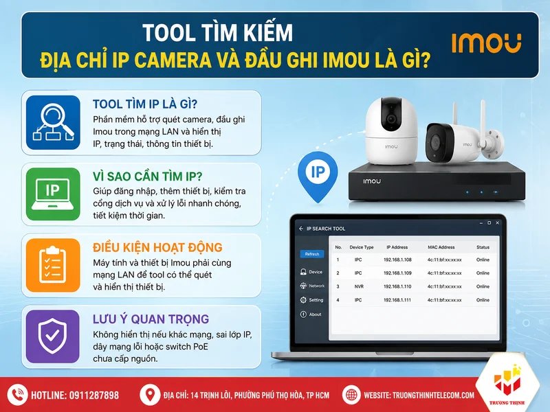 Tool tìm kiếm địa chỉ IP camera và đầu ghi Imou là gì?