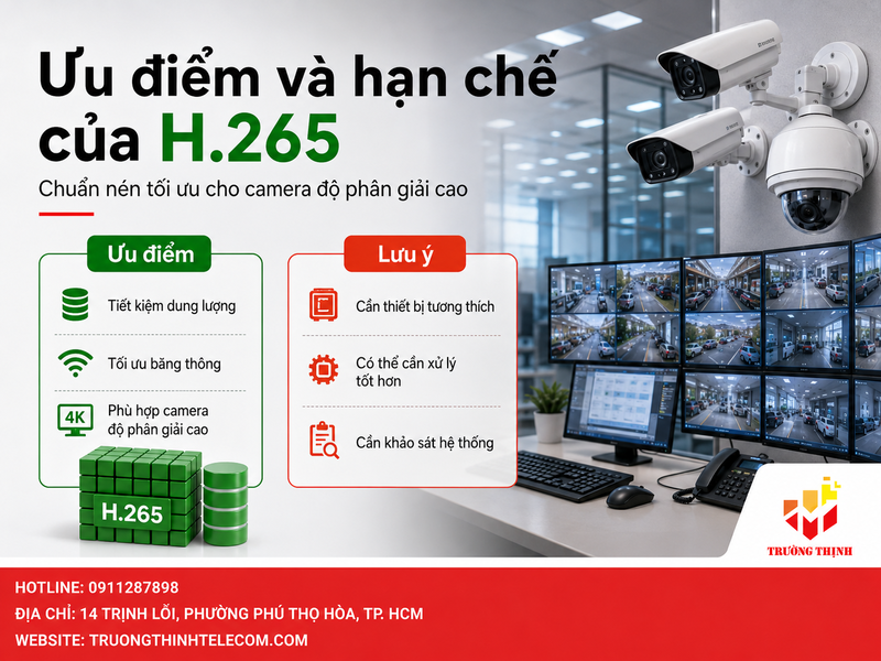 Ưu điểm và hạn chế của chuẩn nén H.265 khi dùng cho camera
