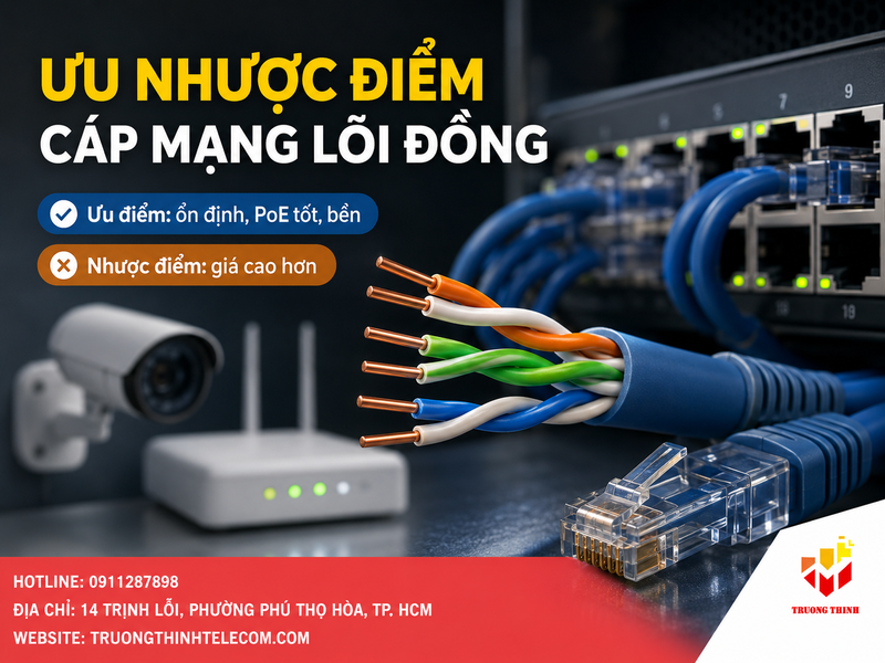 Ưu nhược điểm của cáp mạng lõi đồng nguyên chất