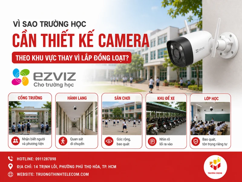 Vì sao trường học cần thiết kế camera theo khu vực thay vì lắp đồng loạt?