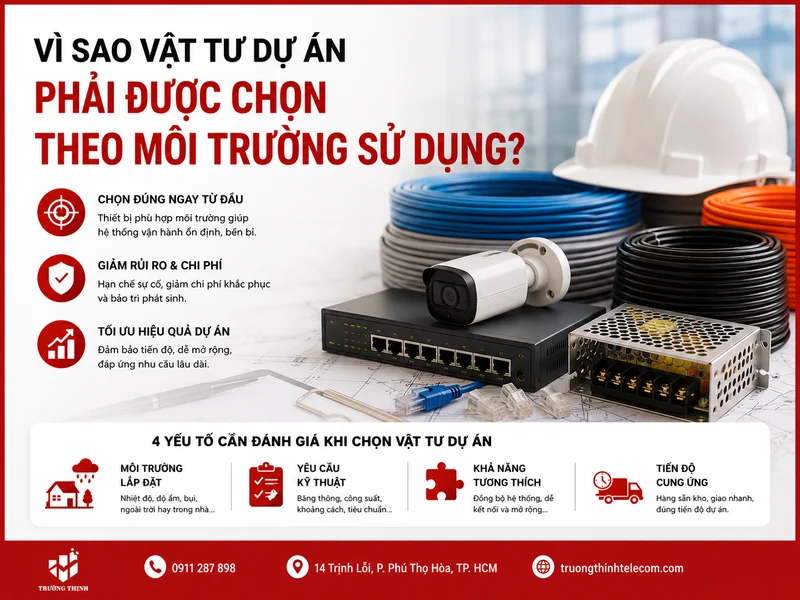 Vì sao vật tư dự án phải được chọn theo môi trường sử dụng?