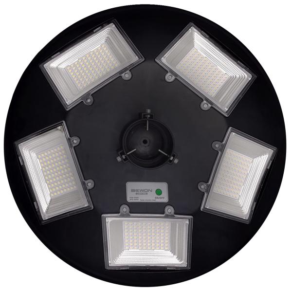 Đèn đường UFO năng lượng mặt trời 500W Ánh Sáng Vàng 5 pin