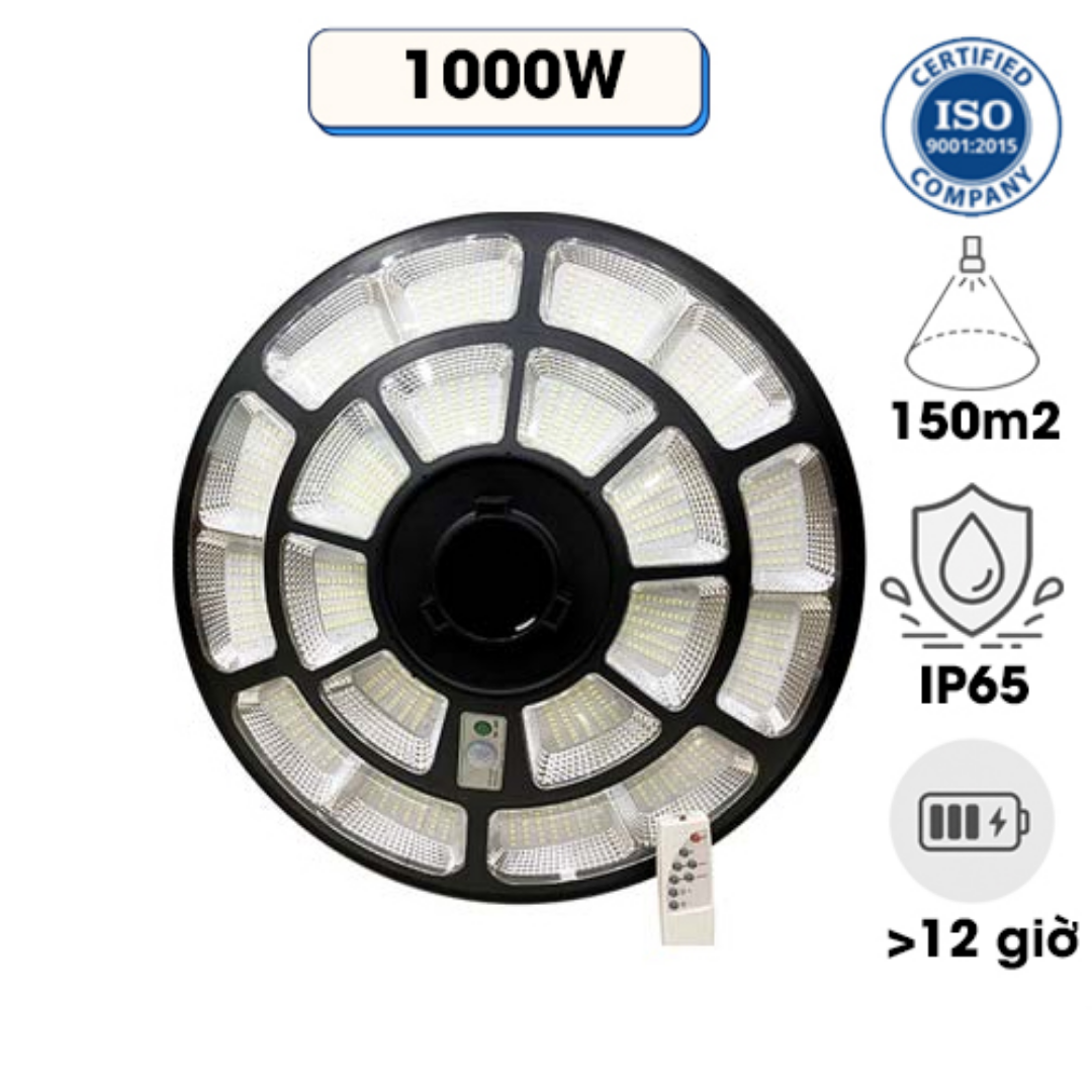 Đèn đường UFO năng lượng mặt trời JD 1000W Poly-3 pin