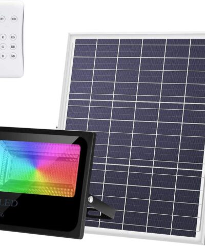 Đèn rọi năng lượng mặt trời 100W LED 5050 Nhiều Màu RGB Roi Tường Và Cây
