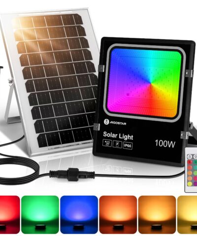 đèn rọi năng lượng mặt trời 100W LED 5050 RGB