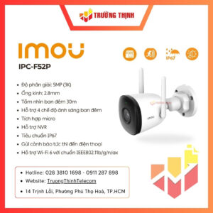 Camera Wifi ngoài trời 5MP IMOU IPC-F52P