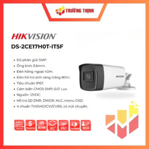 Camera HDTVI Hikvision 5MP 4 in 1 DS-2CE17H0T-IT5F