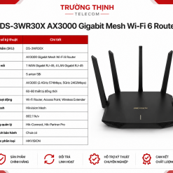 Hikvision Router wifi 6 DS-3WR30X AX3000 5 ăng-ten